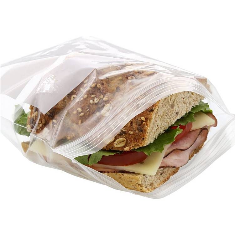 Plastic Reclosable Safe Food Grade Double Zipper Bags For Food Packaging